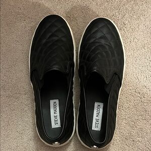 Steve Madden Black Quilted Slip-Ons